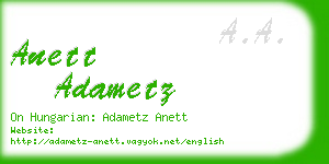anett adametz business card